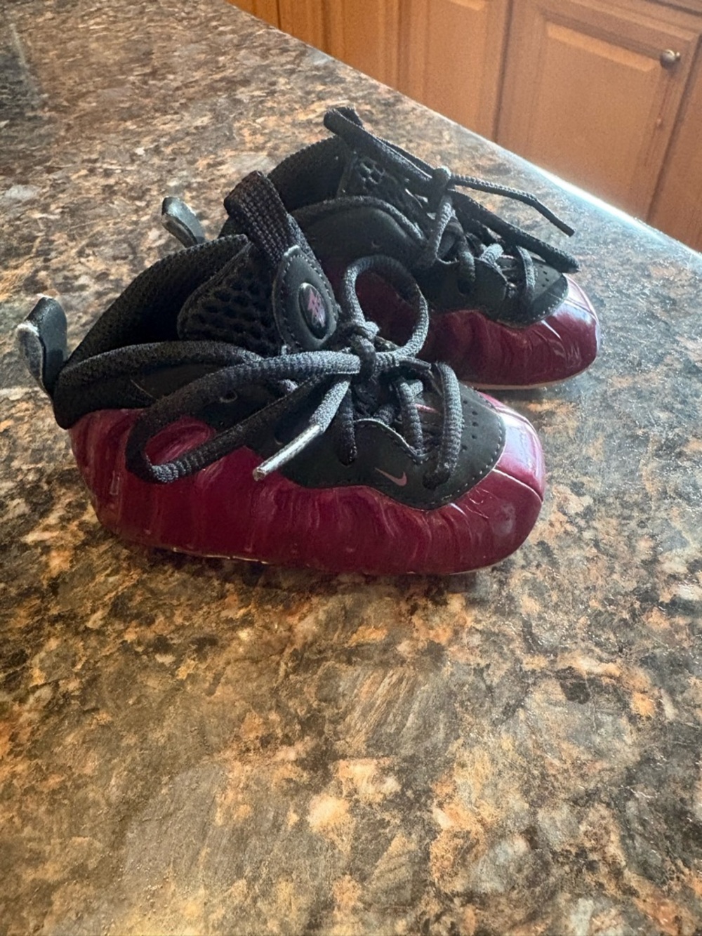 Nike Burgundy and Black Foamposite Sneakers - baby size 4c